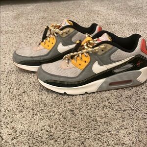 Nike Air Max Sneakers - Gray and Yellow and Green